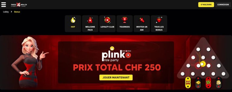 Swiss4win Casino bonus